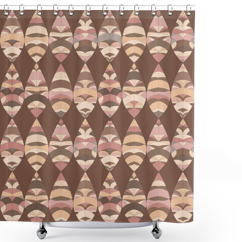 Personality  Leaves Of Small Elements Form A Seamless Pattern. Shades Of Yellow And Red. Ethnic Style. Shower Curtains