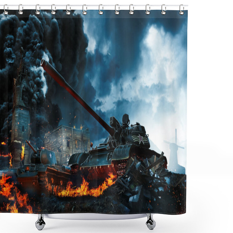 Personality  Two Tanks In The Conflict Zone Shower Curtains