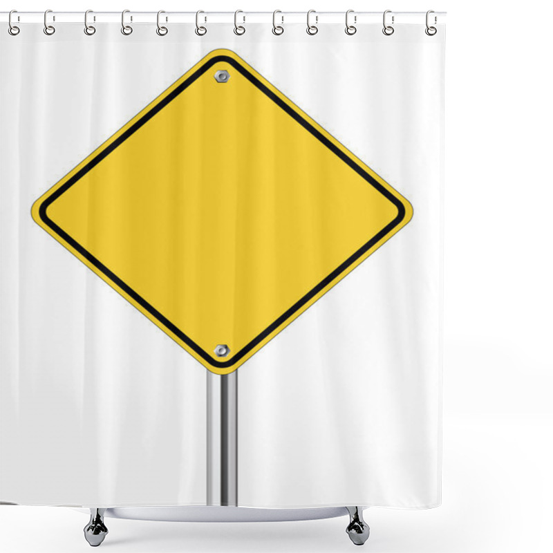 Personality  Blank Yellow Road Sign Shower Curtains