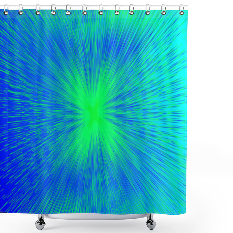 Personality  Blue Space Background. Speed Concentric Pattern Shower Curtains