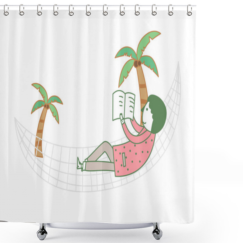 Personality  Girl Resting In A Hammock Shower Curtains