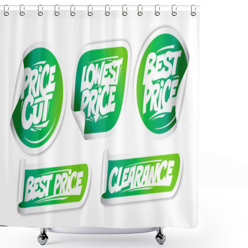 Personality  Price Cut, Lowest Price, Best Price, Clearance - Vector Stickers Set, Eco Style Shower Curtains