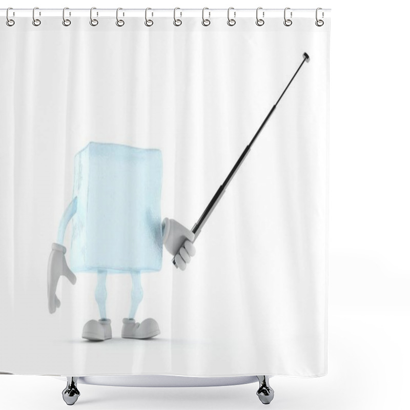 Personality  Ice Cube Character With Pointer Stick Shower Curtains