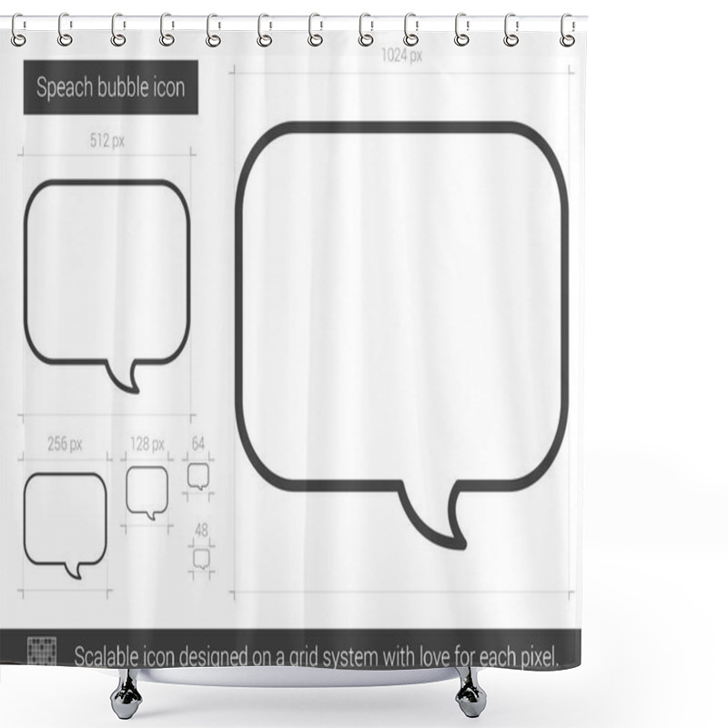 Personality  Speach Bubble Line Icon. Shower Curtains