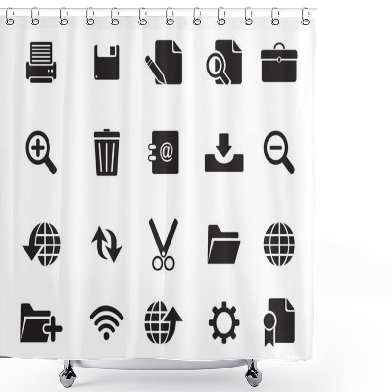 Personality  Web Icons Vector Shower Curtains