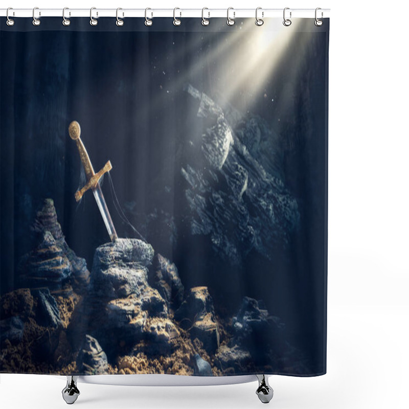 Personality  Sword In The Stone Excalibur Shower Curtains