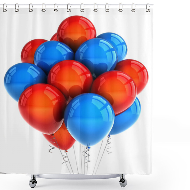 Personality  Red And Blue Party Ballooons Shower Curtains