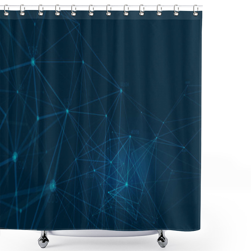 Personality  Connected Polygons Plexus Vector Background, Digital Data Visualization Shower Curtains