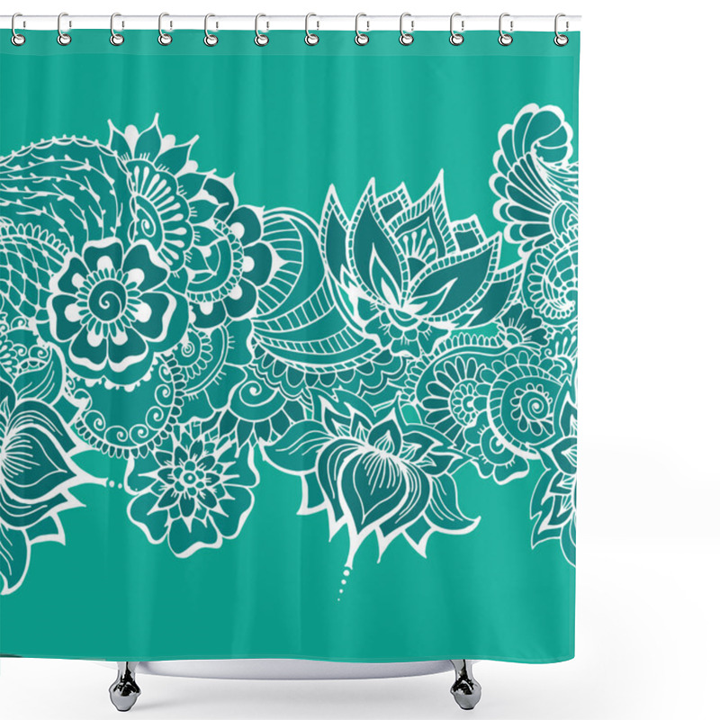 Personality  Mehndy Flowers Pattern Shower Curtains