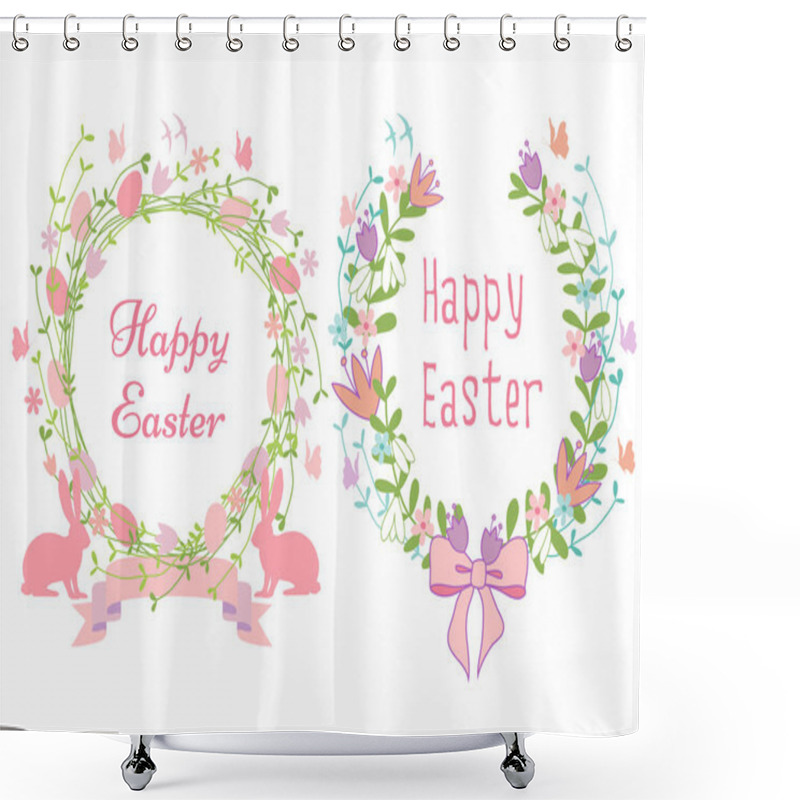 Personality  Happy Easter Cards, Vector Shower Curtains