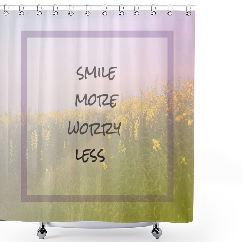 Personality  Inspirational Quote On Blurred  Flowers Background Shower Curtains