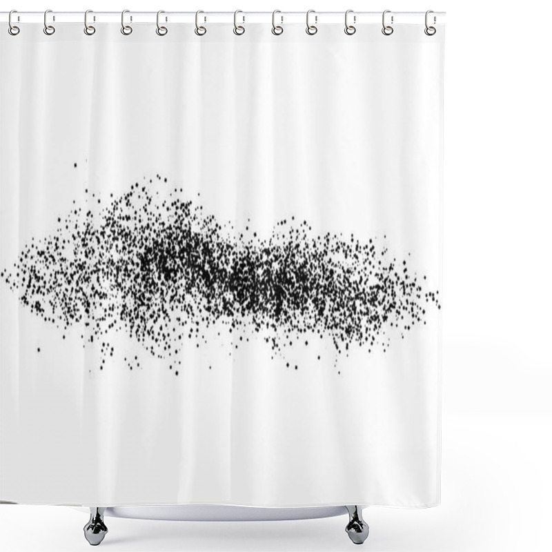 Personality  Black Grainy Texture Isolated On White Background. Shower Curtains