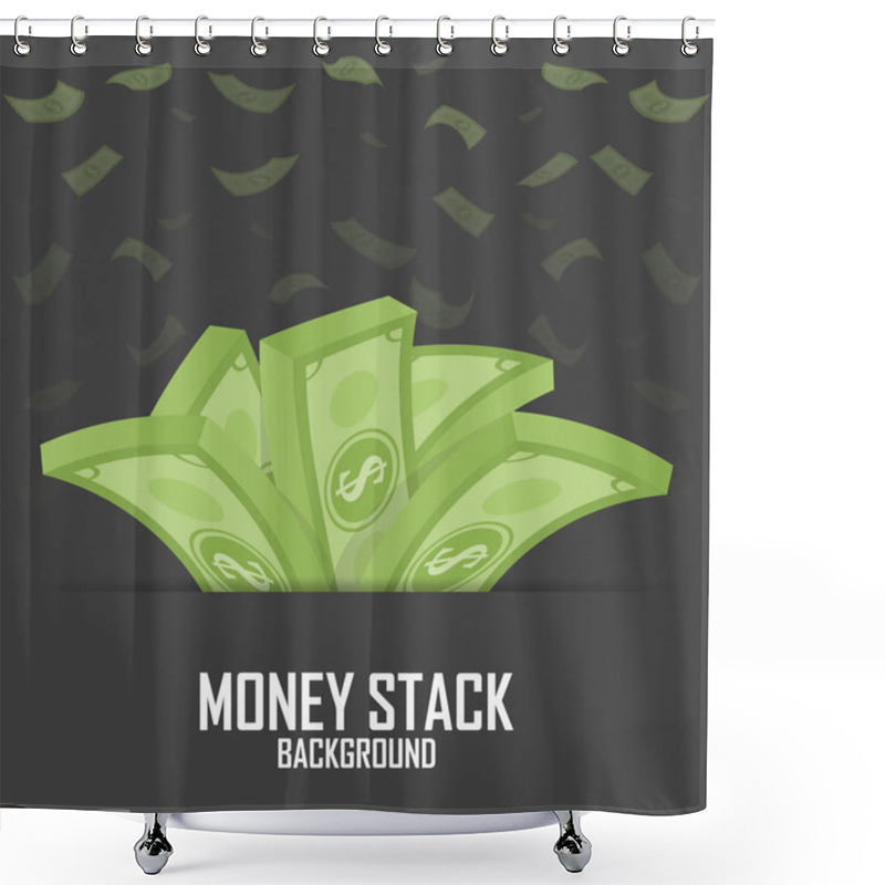 Personality  Piles Of Money Stack, Cash Dollar On White, Vector Illustration Shower Curtains