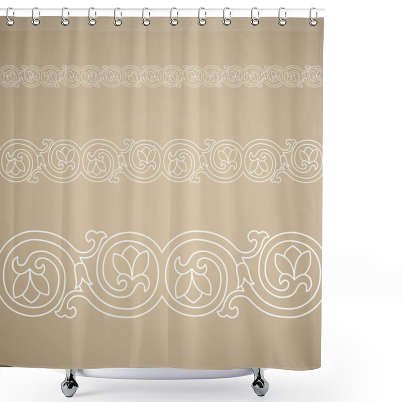 Personality  Seamless Floral Tiling Border Shower Curtains