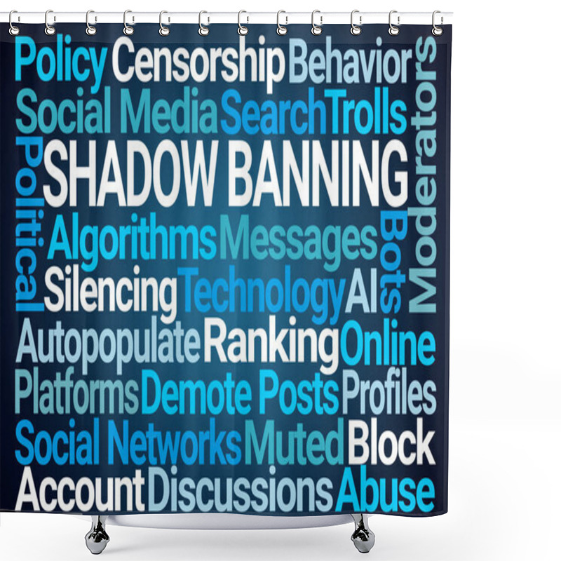 Personality  Shadow Banning Word Cloud Shower Curtains