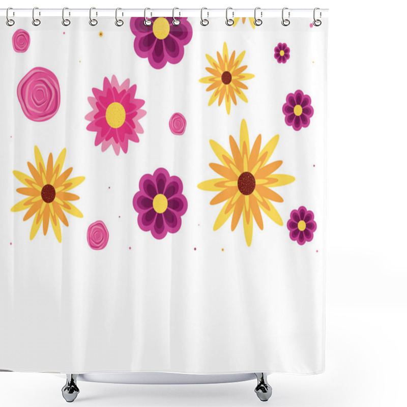 Personality  Pattern Of Beautiful Flowers Natural Shower Curtains