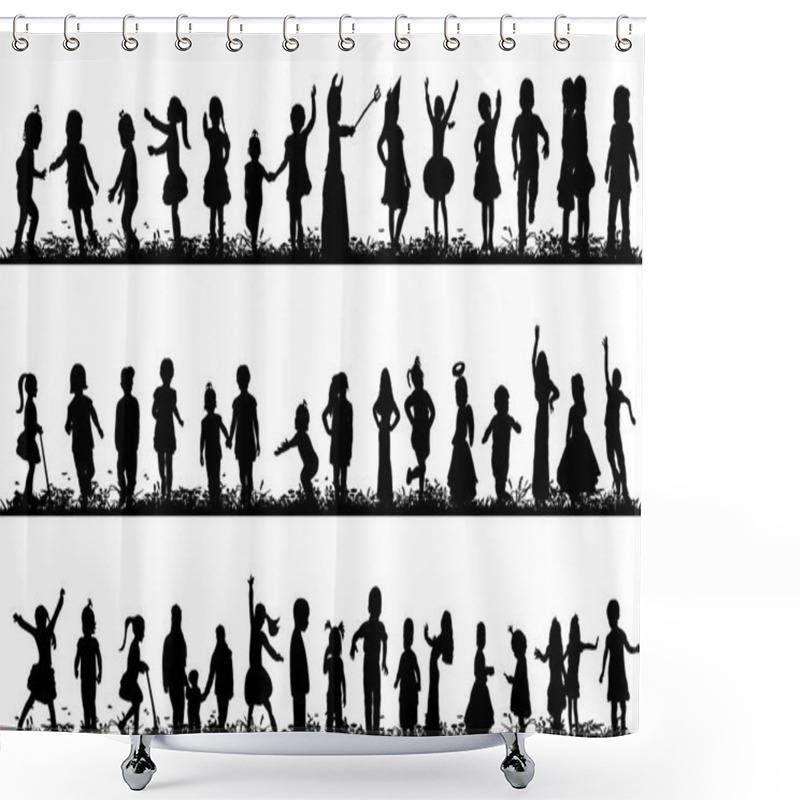 Personality   Silhouette  Child Isolated Shower Curtains