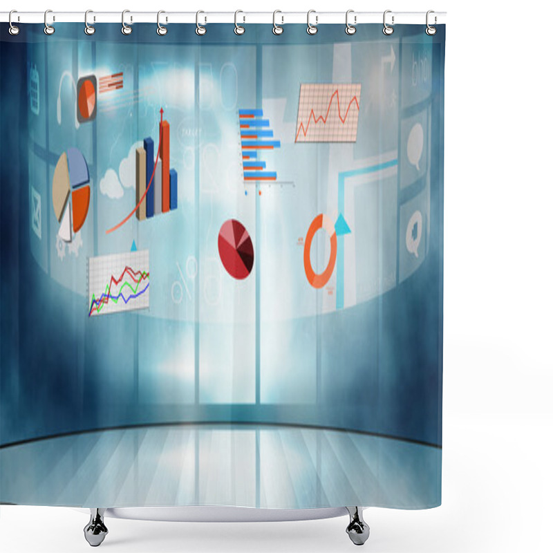 Personality  Composite Image Of Graphs And Charts Shower Curtains