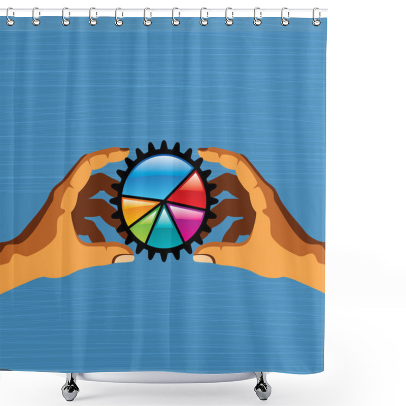 Personality  Hands Holding  Pie Chart Shower Curtains