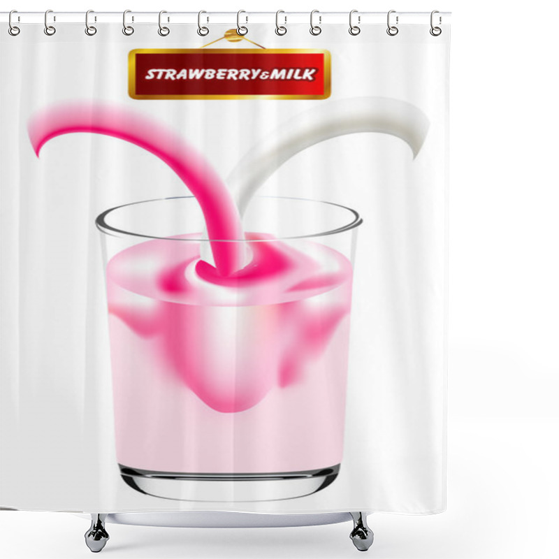 Personality  Strawberry&milk Shower Curtains