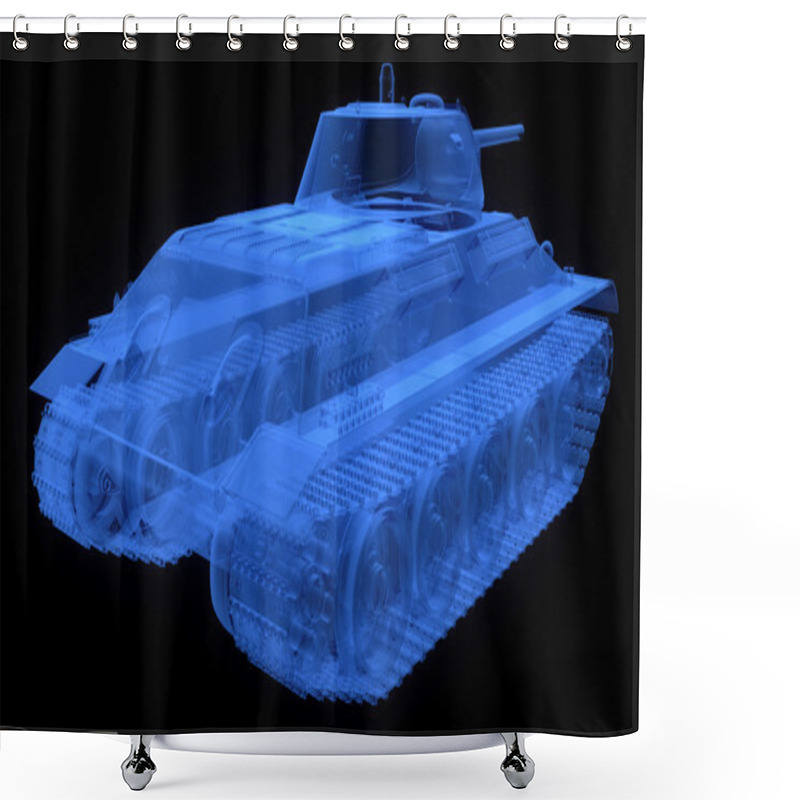 Personality  X-ray Version Of Soviet T34 Tank Shower Curtains