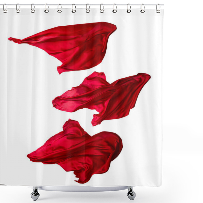 Personality  Abstract Red Fabric In Motion Shower Curtains