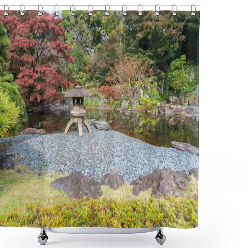 Personality  Autumn Leaves Scenery With Japanese Garden In Japan Shower Curtains