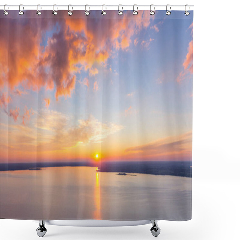 Personality  Aerial Photo Of Lake Narach Shower Curtains