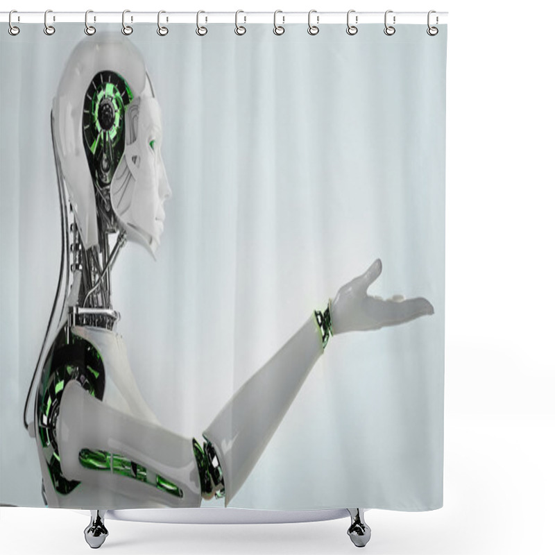 Personality  Robot Android Women Shower Curtains