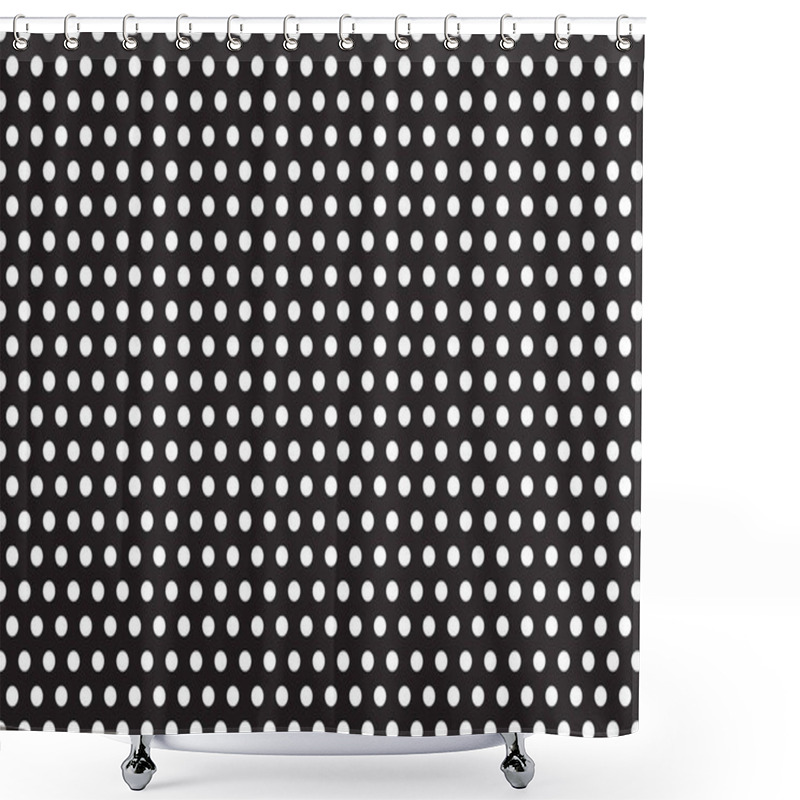 Personality  White Dot Polka Pattern On Black Background . Dot Polka Background . Vector Illustration Shower Curtains