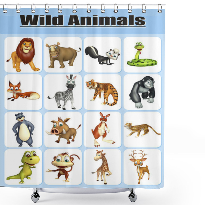 Personality  Wild Animal Chart Shower Curtains