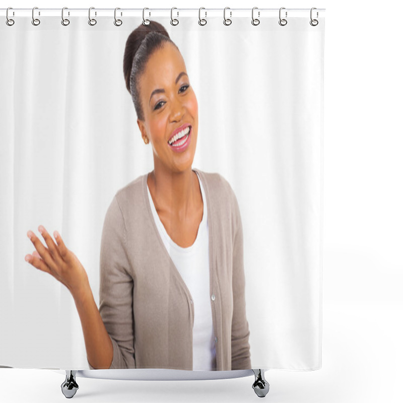 Personality  Cheerful Young African Woman Shower Curtains