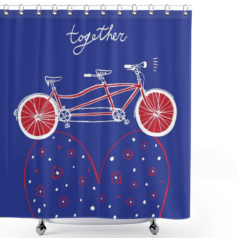 Personality  Tanbem Bike Shower Curtains