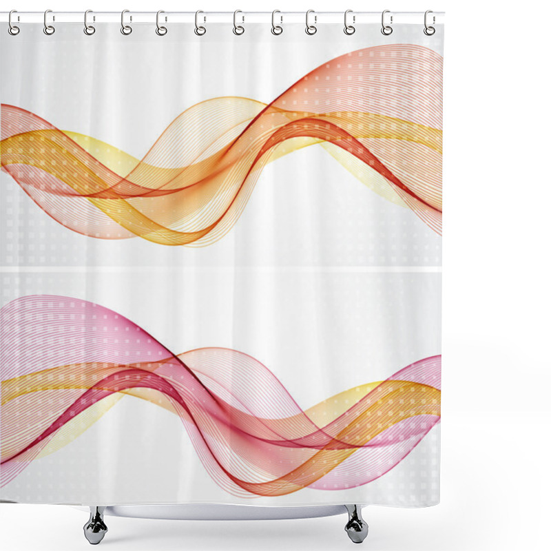 Personality  Abstract Wavy Background Shower Curtains