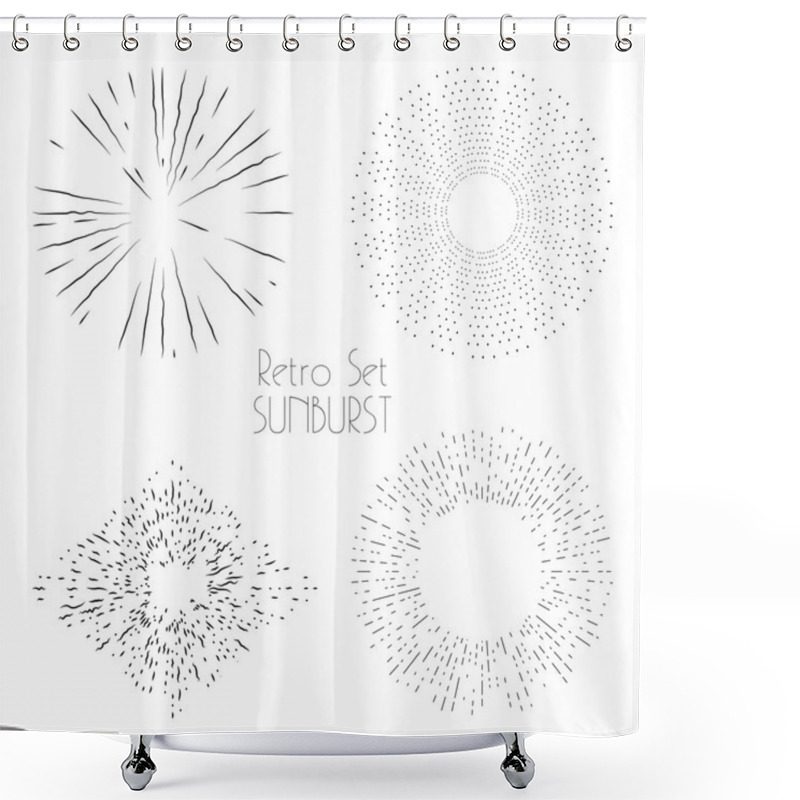 Personality  Bursting Rays Design Elements Shower Curtains