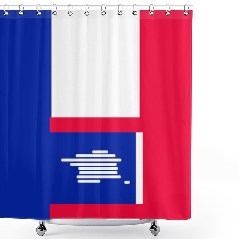 Personality  Creative Background Theme France With Rounded Because Simplified Outline Silhouette Map Of France, French Vibrant National Colors Of The French Flag Shower Curtains