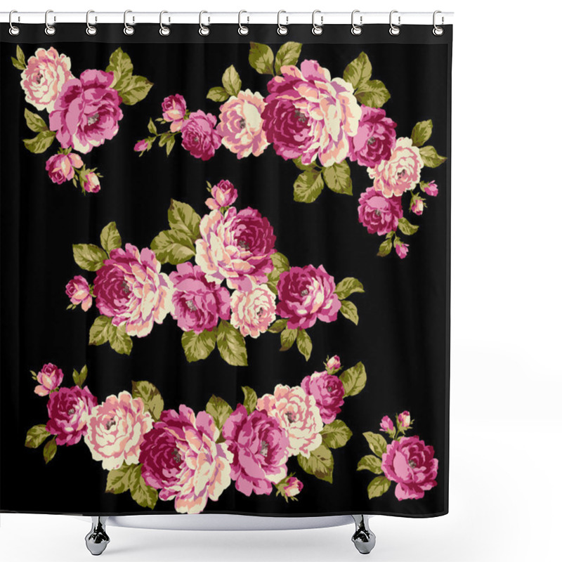 Personality  The Illustration Of Rose Shower Curtains