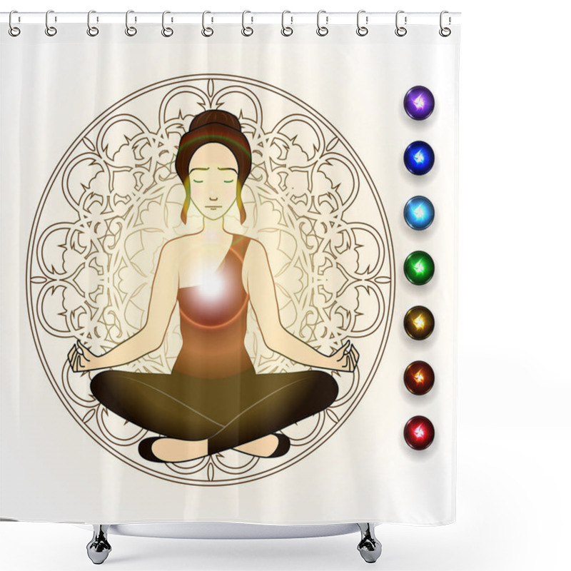 Personality  Aura And Chakra, Meditation. Shower Curtains