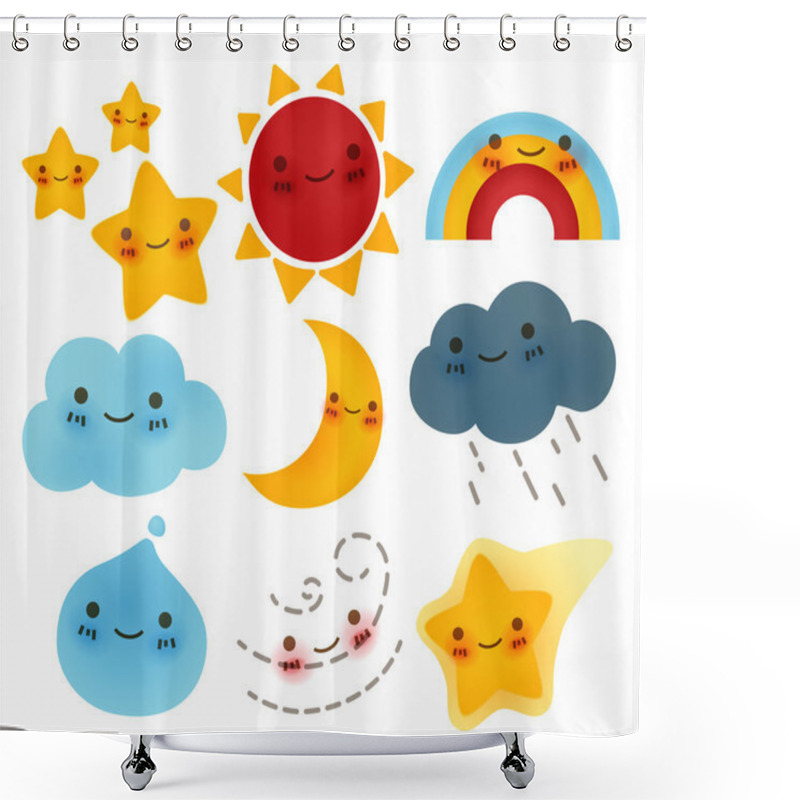 Personality  Collection Of Weather Icon Shower Curtains