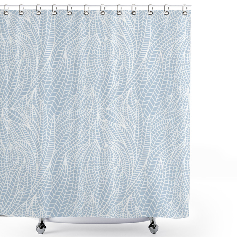 Personality  Seamless Abstract Hand-drawn Waves Pattern, Wavy Background. Shower Curtains