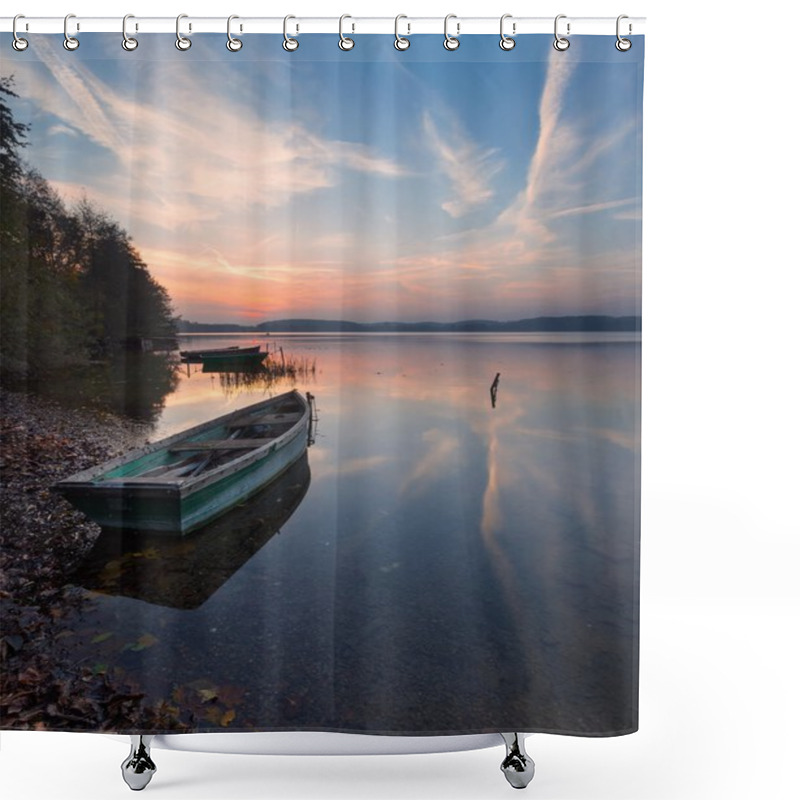 Personality  Beautiful Lake Sunrise Landscape Shower Curtains