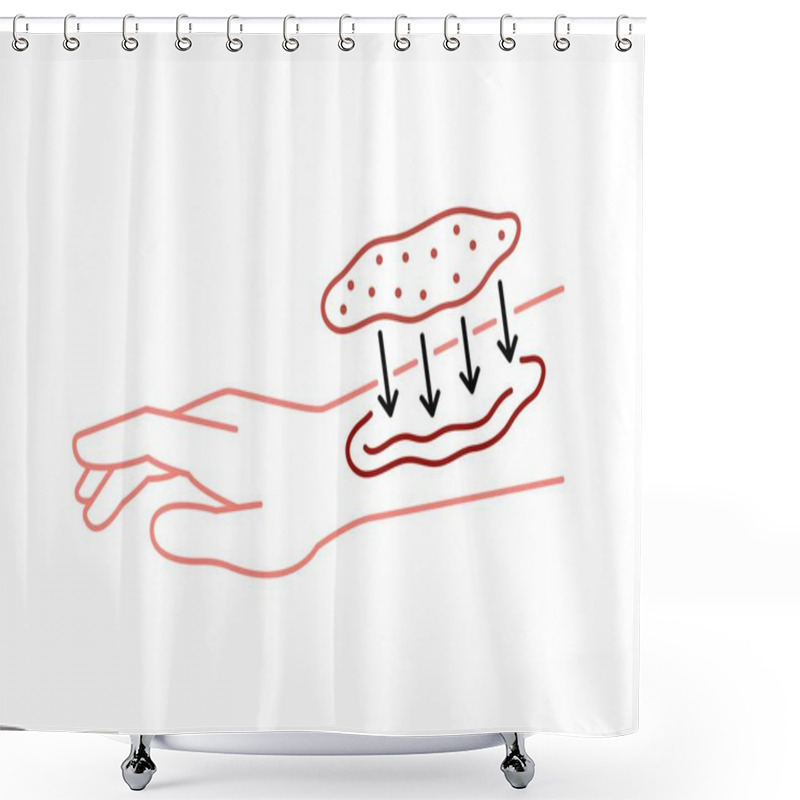 Personality  Artificial Skin Technology Linear Icon. Editable Stroke. Minimalist Medical Concept. Medical Innovation For Tissue Regeneration And Wound Healing. Vector Illustration Isolated On A White Background. Shower Curtains