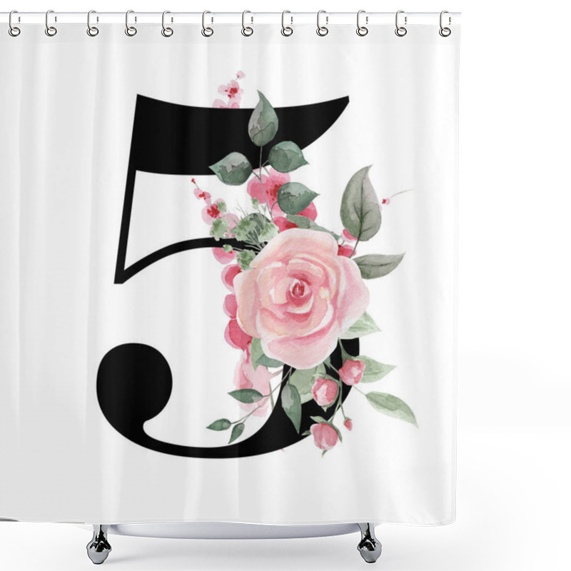 Personality  Number 5 For Text Design, Holiday Cards, Decor And Design Of Text Messages, Wedding Invitations. Shower Curtains