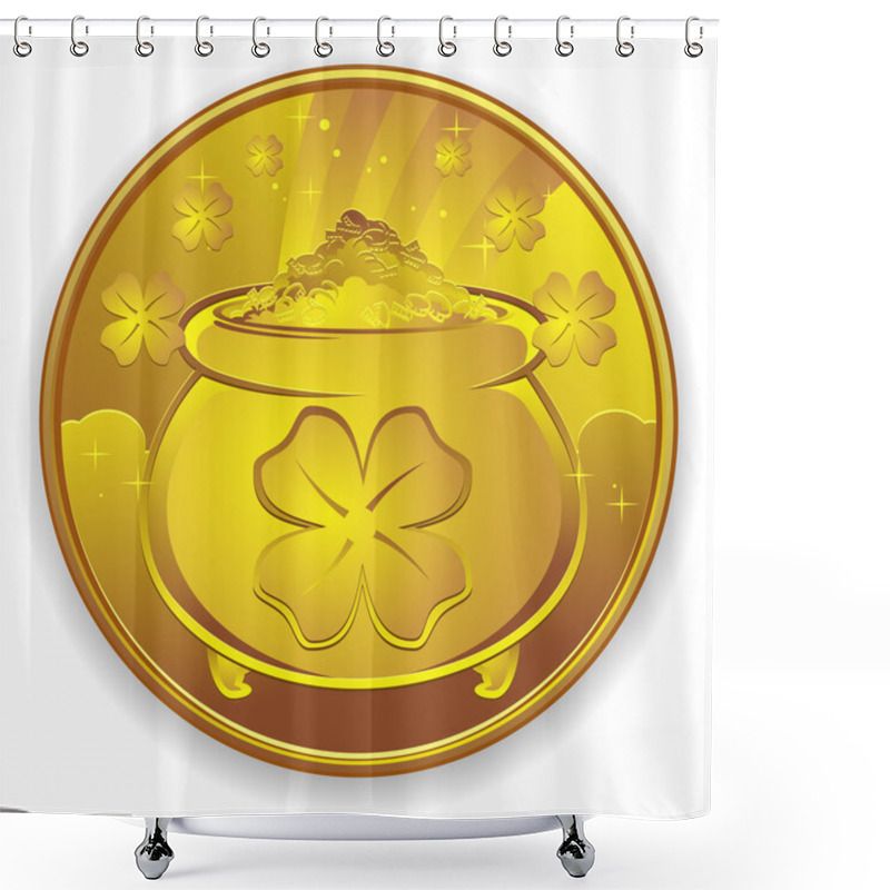 Personality  Lucky Gold Coin Shower Curtains