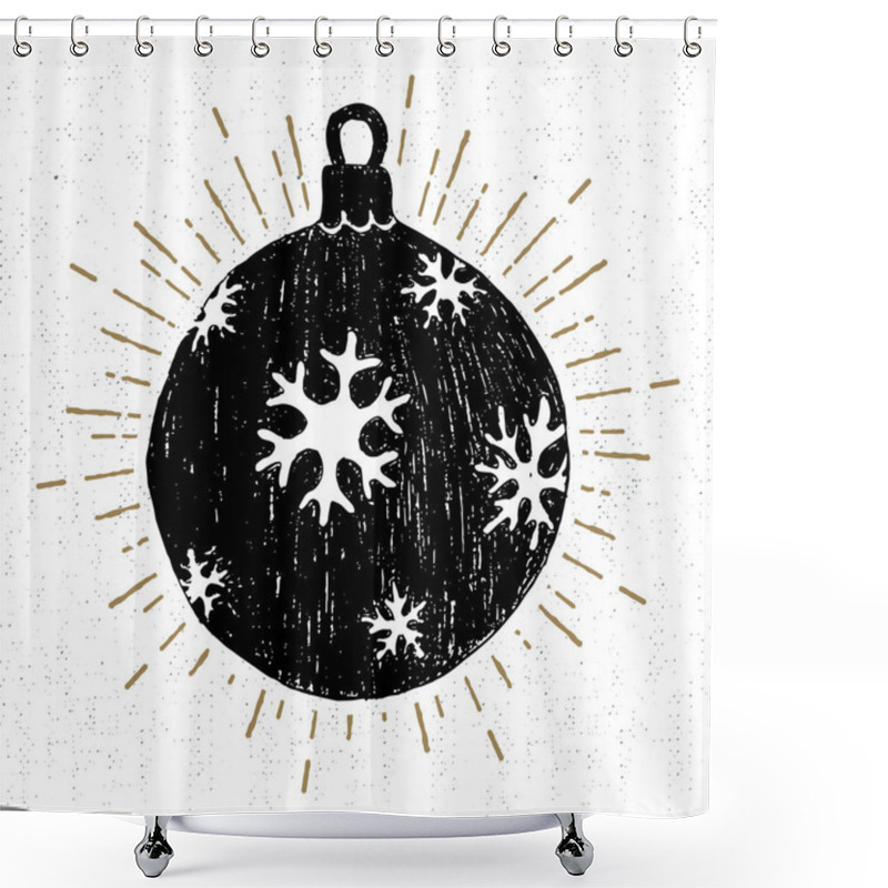 Personality  Hand Drawn Christmas Vector Illustration. Shower Curtains