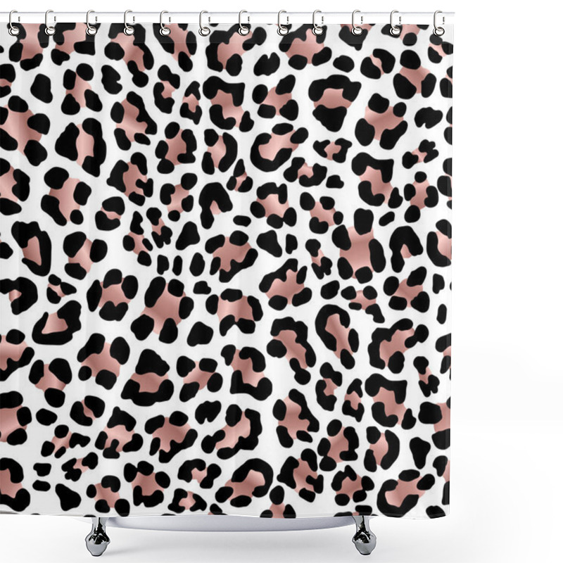 Personality  Leopard Skin. Rose Gold. Elegant Texture With Foil Effect. Anima Shower Curtains