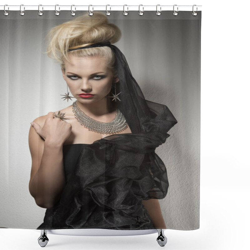 Personality  Glamour Girl With Halloween Look Shower Curtains