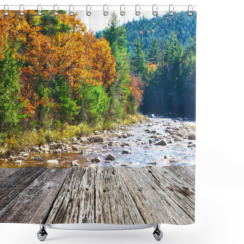 Personality  Swift River At Autumn Shower Curtains