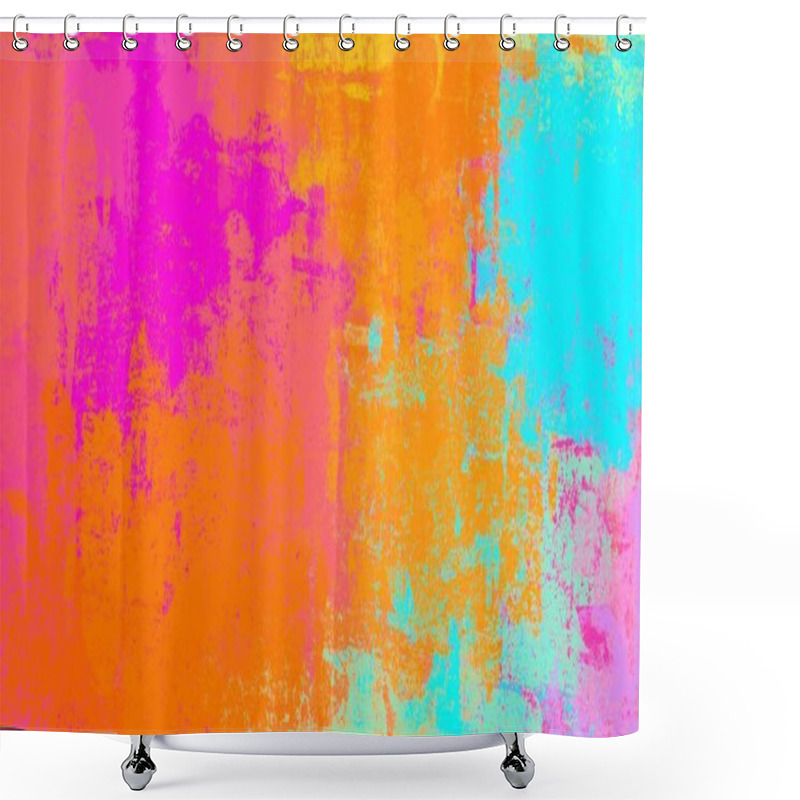 Personality  Abstract Background Art. 2d Illustration. Expressive Oil Painting. Brushstrokes On Canvas. Modern Art. Multi Color Backdrop. Contemporary Art. Expression. Artistic Digital Palette. Shower Curtains