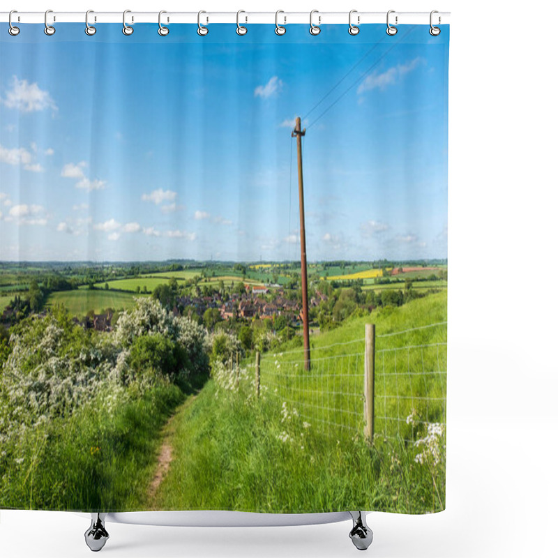 Personality  Grassy Countryside Path On A Hill Shower Curtains